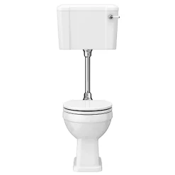 Milton Accessible Bathroom Milton Traditional Comfort Height Mid-Level Toilet + White Soft Close Seat