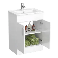 Toreno 1100mm Gloss White Vanity Unit Bathroom Suite - Depth 400/200mm 10 Toreno 1100mm Gloss White Vanity Unit Bathroom Suite - Depth 400/200mm -Croydex shop mod1100pan d1