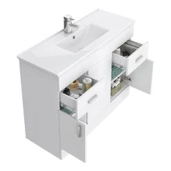 Toreno 1500mm Gloss White Vanity Unit Bathroom Suite - Depth 400/200mm 10 Toreno 1500mm Gloss White Vanity Unit Bathroom Suite - Depth 400/200mm -Croydex shop mod1500 d1