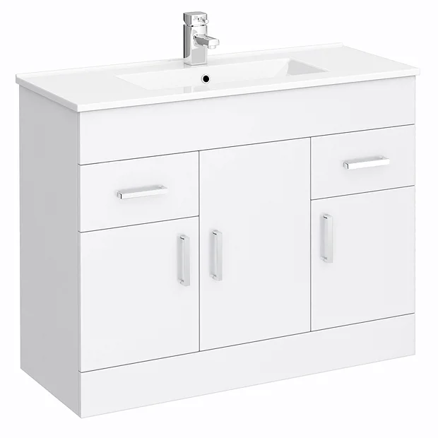 Toreno 1500mm Gloss White Vanity Unit Bathroom Suite - Depth 400/200mm 6 Toreno 1500mm Gloss White Vanity Unit Bathroom Suite - Depth 400/200mm - Image 4