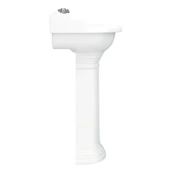 Victorian Plumbing Monaco Traditional Basin + Pedestal (2 Tap Hole) -Croydex shop monbasped d3