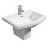 Monza­­ Bathroom Monza Square Basin + Semi Pedestal (550mm Wide - 1 Tap Hole) -Croydex shop monzasquarebasinsemipedestall
