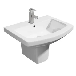 Monza­­ Bathroom Monza Square Basin + Semi Pedestal (550mm Wide - 1 Tap Hole)
