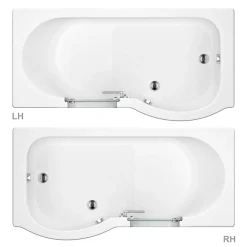 Milton Accessible Bathroom Milton Luxury Walk In 1675mm P Shaped Bath Inc. Screen, Front + End Panels 7 Milton Accessible Bathroom Milton Luxury Walk In 1675mm P Shaped Bath Inc. Screen, Front + End Panels -Croydex shop mpbd1