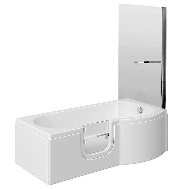Milton Accessible Bathroom Milton Luxury Walk In 1675mm P Shaped Bath Inc. Screen, Front + End Panels 3 Milton Accessible Bathroom Milton Luxury Walk In 1675mm P Shaped Bath Inc. Screen, Front + End Panels