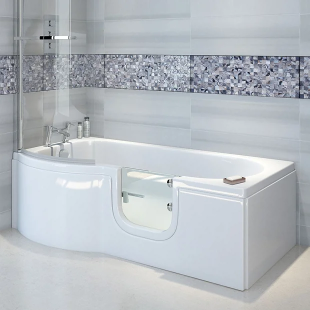 Milton Accessible Bathroom Milton Luxury Walk In 1675mm P Shaped Bath Inc. Screen, Front + End Panels 4 Milton Accessible Bathroom Milton Luxury Walk In 1675mm P Shaped Bath Inc. Screen, Front + End Panels - Image 2