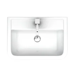 Victorian Plumbing Pro 600 Modern Short Projection Basin & Pedestal (550mm Wide - 1 Tap Hole)