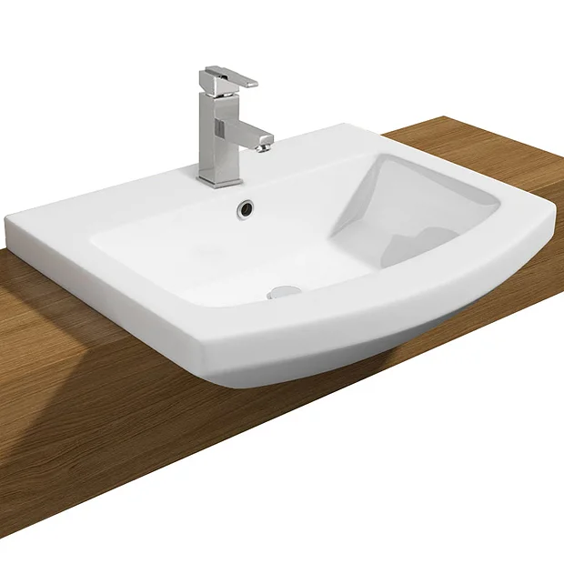 Monza Bathroom Monza 550mm Semi-Recessed Basin - 1 Tap Hole 4 Monza Bathroom Monza 550mm Semi-Recessed Basin - 1 Tap Hole - Image 2