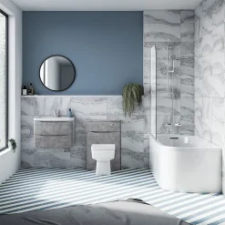 Monza­­ Bathroom Monza Concrete Effect 500mm Wide WC Unit (Depth 200mm) -Croydex shop mz5wccn d2