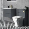 Monza­­ Bathroom Monza Matt Grey 500mm Wide WC Unit With Cistern, Brushed Brass Flush + Modern Pan -Croydex shop mz5wcggbb d4