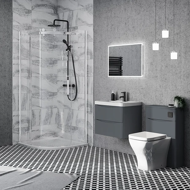 Monza Bathroom Monza Matt Grey 500mm Wide WC Unit (Depth 200mm) 3 Monza Bathroom Monza Matt Grey 500mm Wide WC Unit (Depth 200mm)