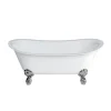 Clearwater Bath Clearwater Battello 1690 X 800mm ClearStone Gloss White Bath + Classic Chrome Feet -Croydex shop n10l3c n detail2