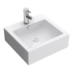 Nuie 470 X 450mm Square Ceramic Counter Top Basin - 1 Tap Hole
