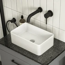 Nuie Rectangular 360 X 230mm Ceramic Counter Top Basin 0TH -Croydex shop nbv179 d3