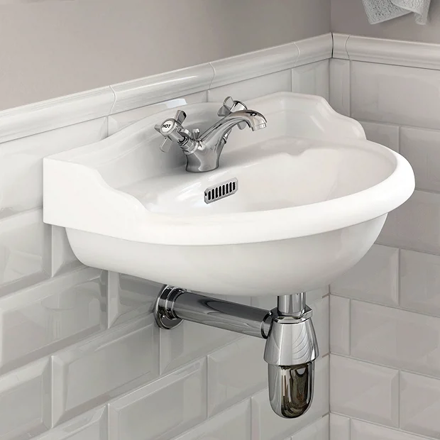 Old London - Chancery Wall Hung Cloakroom Basin (500mm Wide - 1 Tap Hole) 4 Old London - Chancery Wall Hung Cloakroom Basin (500mm Wide - 1 Tap Hole) - Image 2