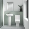 Nuie Ava Rimless Short Projection Close Coupled Toilet + Soft Close Seat -Croydex shop ncg450 d3