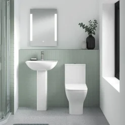 Nuie Ava Rimless Short Projection Close Coupled Toilet + Soft Close Seat