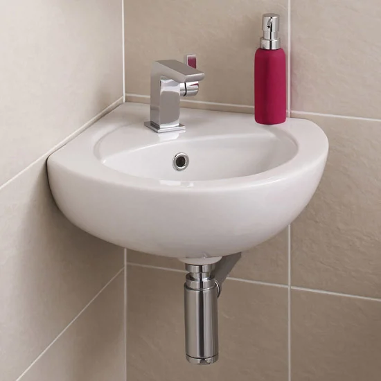Nuie Corner Wall Hung Basin - 1 Tap Hole 4 Nuie Corner Wall Hung Basin - 1 Tap Hole - Image 2