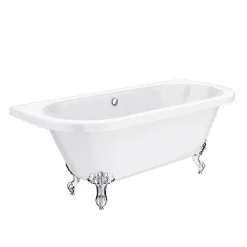 Victorian Plumbing Newbury Traditional Back-to-Wall Roll Top Bath Suite -Croydex shop newburytraditionalbacktowallrolltopbathsuited3
