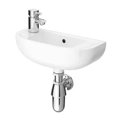 Victorian Plumbing Nile Compact 455 X 205mmm Wall Hung Cloakroom Basin -Croydex shop nil455 d1