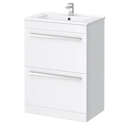 Nova Bathroom Nova High Gloss White Vanity Bathroom Suite - W1100 X D400/200mm -Croydex shop novahighglosswhitevanitybathroomsuitew1100d1
