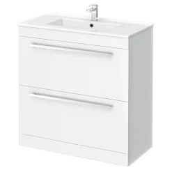 Nova Bathroom Nova High Gloss White Vanity Bathroom Suite - W1300 X D400/200mm -Croydex shop novahighglosswhitevanitybathroomsuitew1300d1