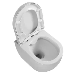 Nova Bathroom Nova Rimless Round Back To Wall Pan With Soft Close Seat -Croydex shop nvbtw01 d1