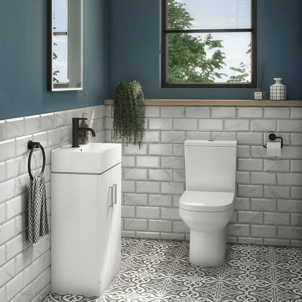 Nova Bathroom Nova Small Cloakroom Suite - Gloss White 4 Nova Bathroom Nova Small Cloakroom Suite - Gloss White - Image 2