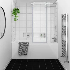Nova Bathroom Nova Square Single Ended Bath With Sliding Bath Screen 7 Nova Bathroom Nova Square Single Ended Bath With Sliding Bath Screen -Croydex shop nvsbs nwl