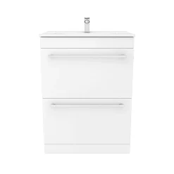Nova Bathroom Nova High Gloss White Vanity Bathroom Suite - W1100 X D400/200mm -Croydex shop nwcvtfw600 n d2