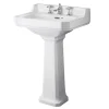 Old London Richmond 560mm Traditional 3TH Basin & Full Pedestal -Croydex shop olrd5603thfp lrg