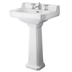 Old London Richmond 560mm Traditional 3TH Basin & Full Pedestal