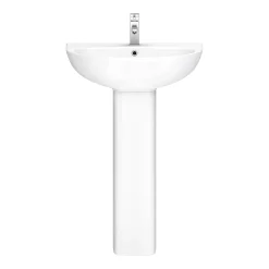Victorian Plumbing Orion Basin With Full Pedestal (555mm Wide - 1 Tap Hole) -Croydex shop or530b d1