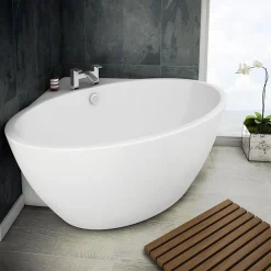 Victorian Plumbing Orbit Corner Modern Free Standing Bath (1270 X 1270mm) -Croydex shop orbitcornermodernfreestandingbathlrg