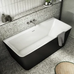 Victorian Plumbing Orion Matt Black Back To Wall Modern Square Bath (1700 X 740mm) 10 Victorian Plumbing Orion Matt Black Back To Wall Modern Square Bath (1700 X 740mm) -Croydex shop ori17blk nw d1
