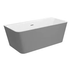 Victorian Plumbing Orion Matt Grey Back To Wall Modern Square Bath (1700 X 740mm)