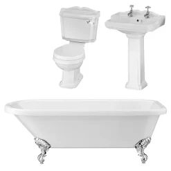 Victorian Plumbing Oxford Traditional Free Standing Single Ended Roll Top Bath Suite