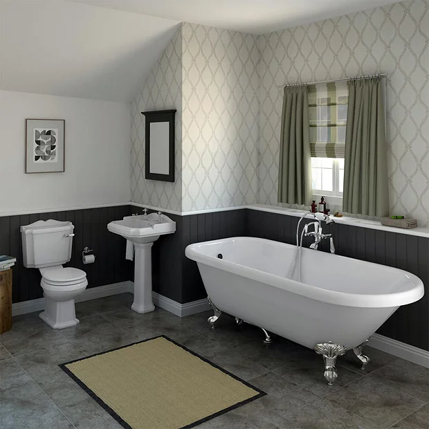Victorian Plumbing Oxford Traditional Free Standing Single Ended Roll Top Bath Suite 4 Victorian Plumbing Oxford Traditional Free Standing Single Ended Roll Top Bath Suite - Image 2