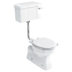 Urlington Bathroom Burlington Concealed S Trap Bottom Outlet Low-Level WC With 520mm Ceramic Lever Cistern