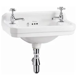 Urlington Bathroom Burlington Cloakroom Slimline Toilet + Edwardian Wall Mounted 2TH Basin