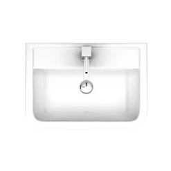 Victorian Plumbing Pro 600 Basin + Semi Pedestal (560mm Wide - 1 Tap Hole) -Croydex shop p600bsp d1