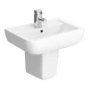 Victorian Plumbing Pro 600 Basin + Semi Pedestal (560mm Wide - 1 Tap Hole) -Croydex shop p600bsp d2