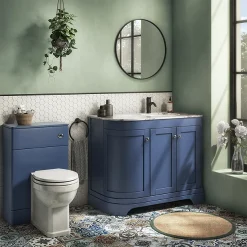 The Period Bathroom Company Period Bathroom Co. 500mm Cobalt Blue Toilet Unit With Cistern + Traditional Pan -Croydex shop pbc5blw d5