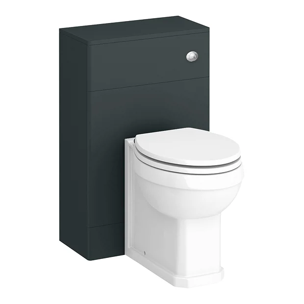 The Period Bathroom Company Period Bathroom Co. 500mm Dark Grey Toilet Unit With Cistern + Traditional Pan 4 The Period Bathroom Company Period Bathroom Co. 500mm Dark Grey Toilet Unit With Cistern + Traditional Pan - Image 2
