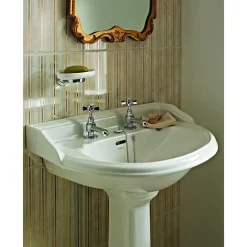 Heritage Bathroom Heritage - Dorchester Medium Basin & Pedestal - Various Tap Hole Options -Croydex shop pdw051pdw09 d1nn