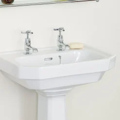 Heritage Bathroom Heritage - Granley Deco 55cm 2TH Basin & Pedestal -Croydex shop pgdw06pgrw09 d1