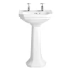 Heritage Bathroom Heritage - Granley Deco 2TH Cloakroom Basin & Pedestal -Croydex shop pgdw07pgrw09 l