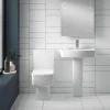 Nui Bliss 4 Piece Bathroom Suite - CC Toilet & 1TH Basin With Pedestal - 2 X Basin Size And Seat Options -Croydex shop prembliss4p d4