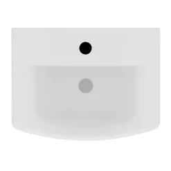 Nuie Asselby Cloakroom Basin 1TH With Pedestal (500 X 375mm)