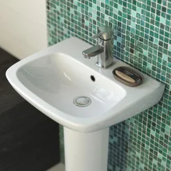 Nuie Renoir Compact Basin & Semi Pedestal - 1 Tap Hole -Croydex shop premierrenoircompactbasinsemipedestal1tapholed1